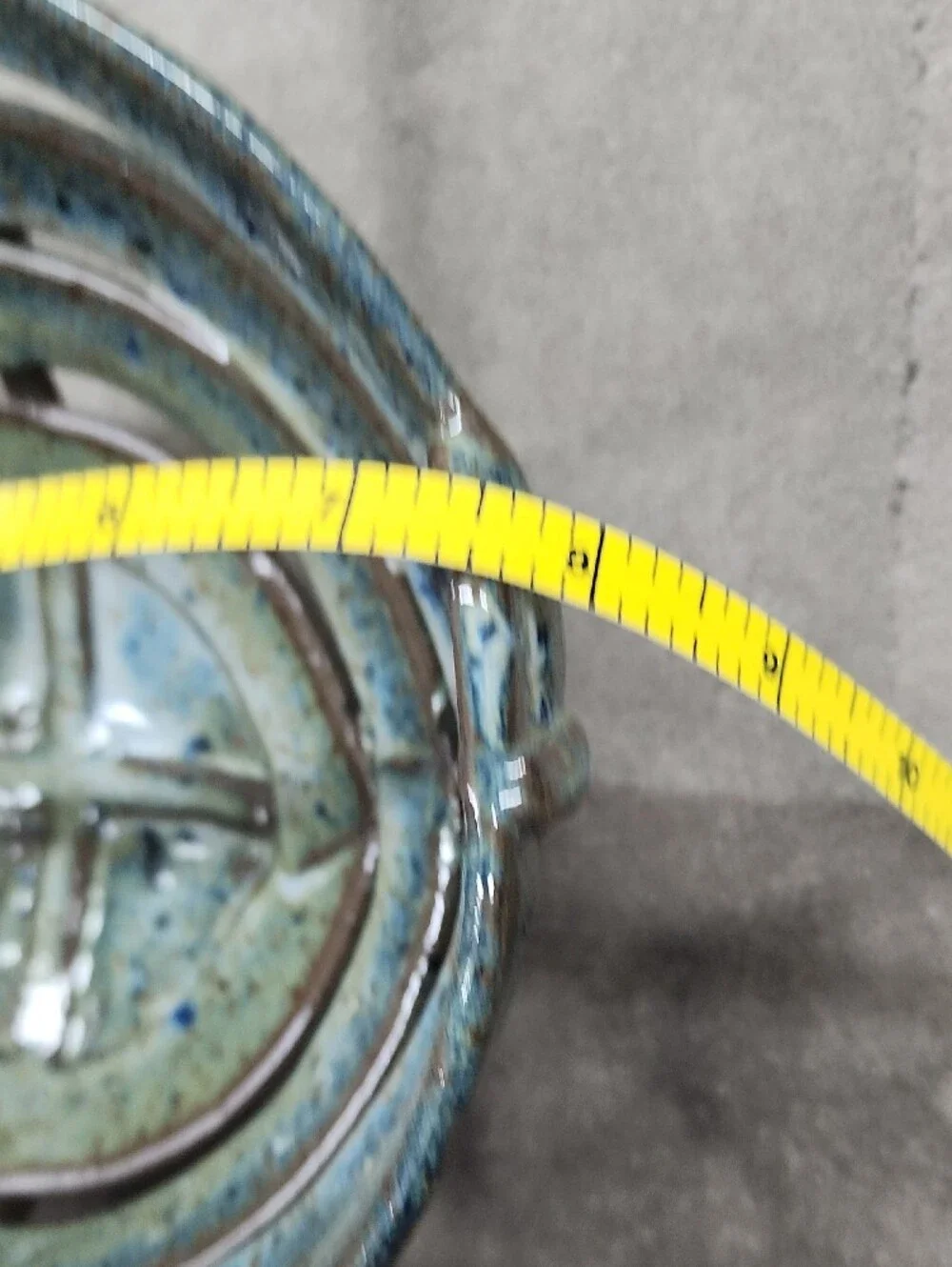 Glazed Ceramic Accent Bowl in Aqua-Tan